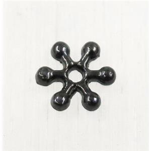 tibetan silver zinc daisy beads, non-nickel, black plated, approx 8mm dia