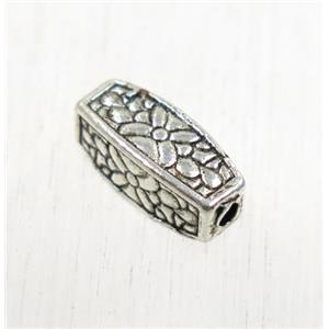 tibetan silver zinc tube beads, non-nickel, approx 5x12mm