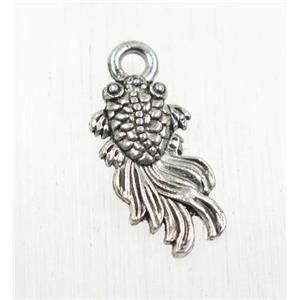 tibetan silver zinc fish pendant, non-nickel, approx 8x15mm