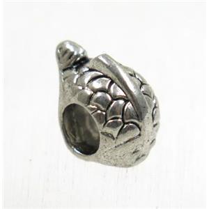 tibetan silver zinc beads, non-nickel, approx 9x13mm, 4mm hole