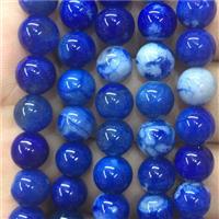 round blue agate beads, approx 6mm dia