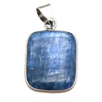 blue Kyanite rectangle pendant, approx 15-18mm