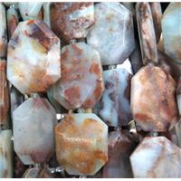 blue opal jasper beads, faceted rectangle, approx 20-40mm