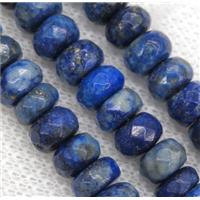 Lapis Lazuli bead, faceted rondelle, approx 5x8mm