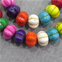 synthetic Turquoise pumpkin beads, mix color, approx 8x12mm
