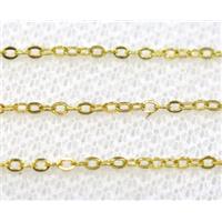 stainless steel chain, unfaded gold plated, approx 1.5x2mm