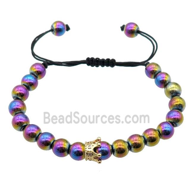 rainbow Hematite Bracelet, adjustable