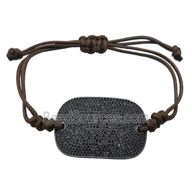 brown Waxed Fabric Bracelet, adjustable