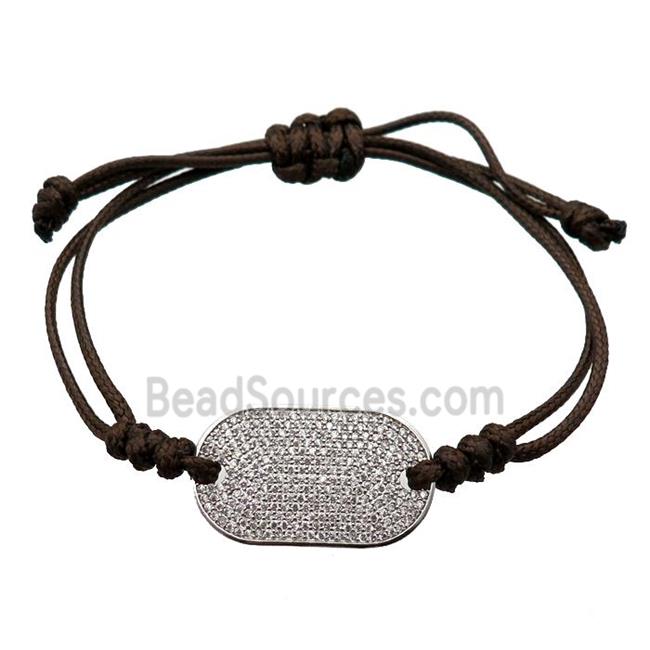 brown Waxed Fabric Bracelet, adjustable