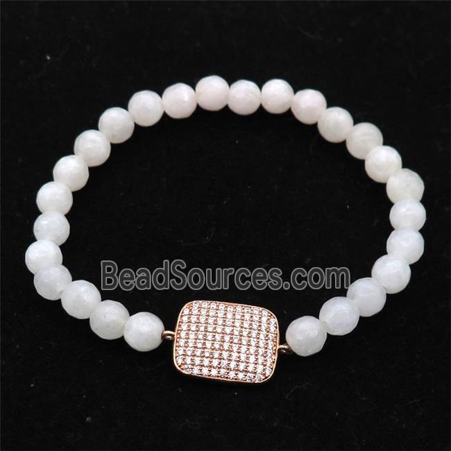 white Jade Bracelet, stretchy