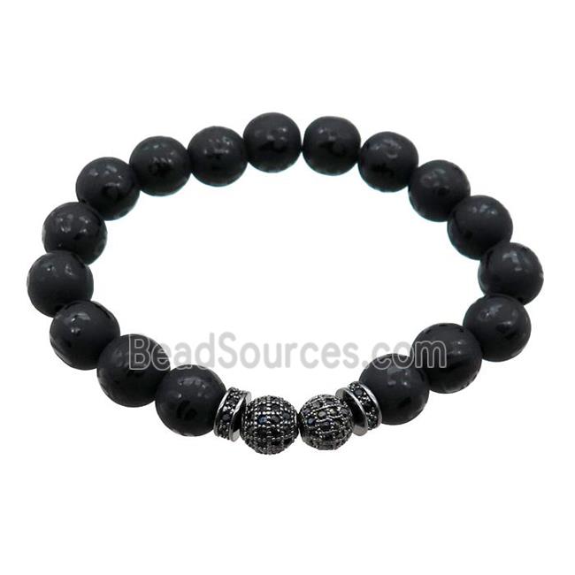 black Onyx Agate Bracelet, stretchy