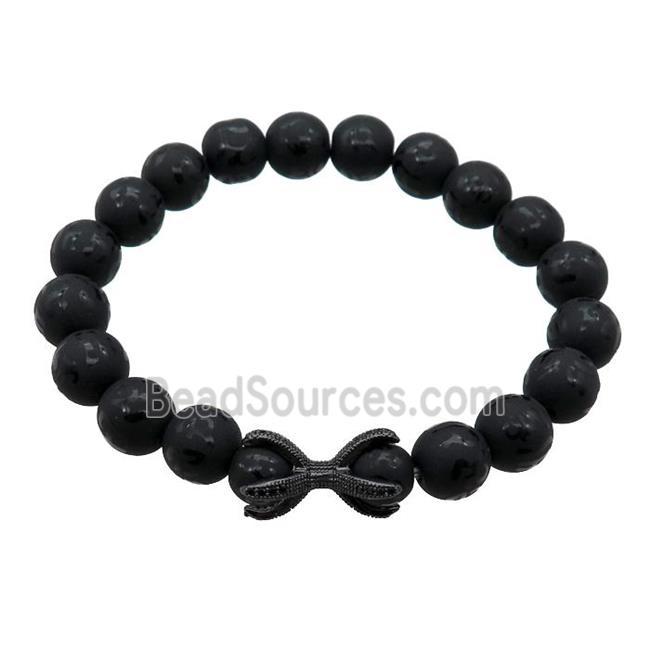 black Onyx Agate Bracelet, stretchy