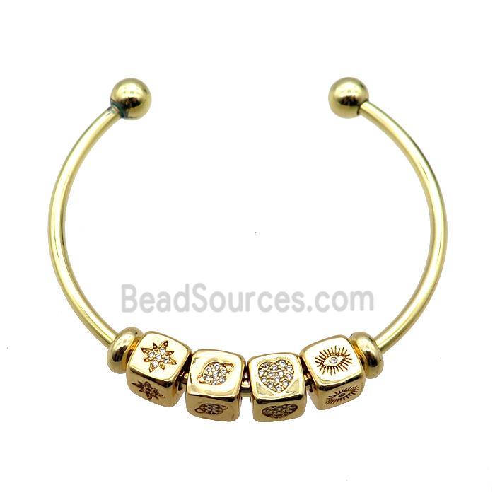 Copper Bangle, gold plated