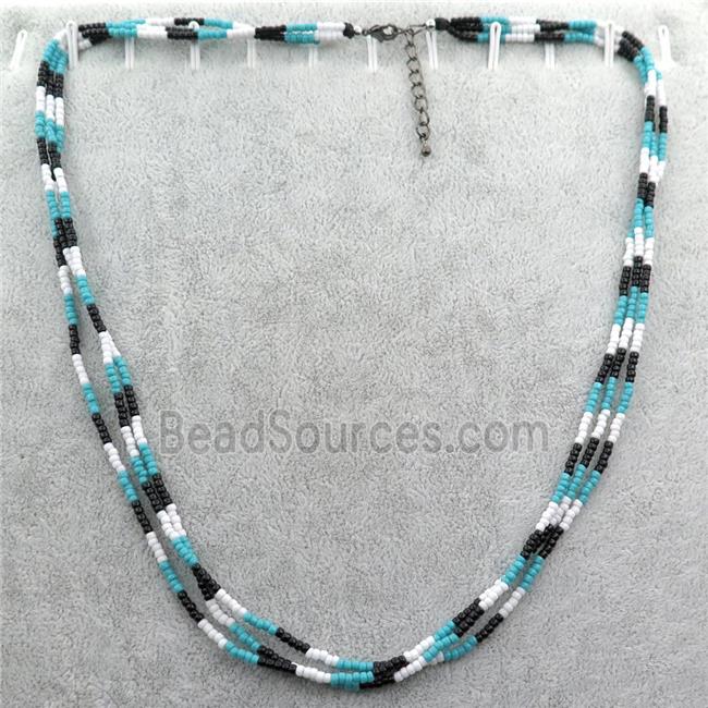 Glass Seed Beaded Necklace