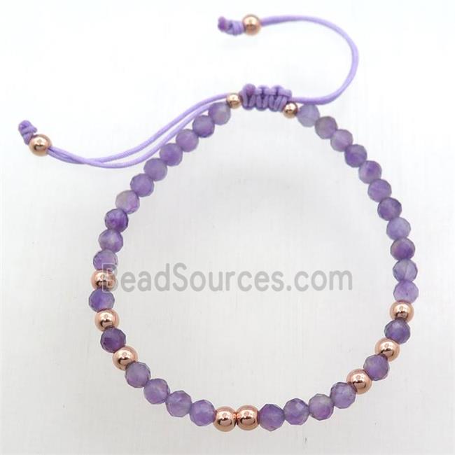 purple Amethyst Bracelets, adjustable