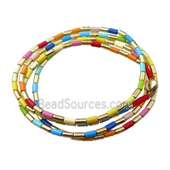 alloy necklace, enameled