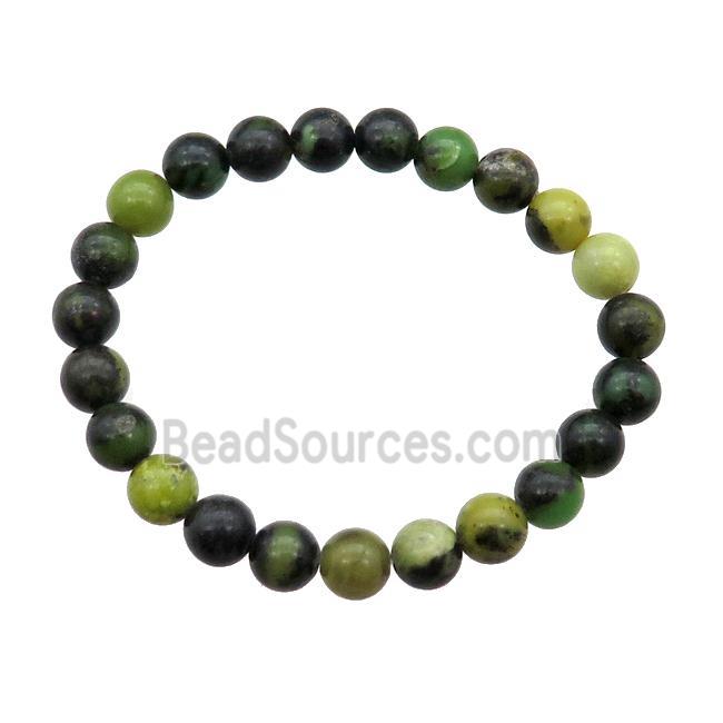 Chinese Chrysoprase Bracelet Stretchy Round