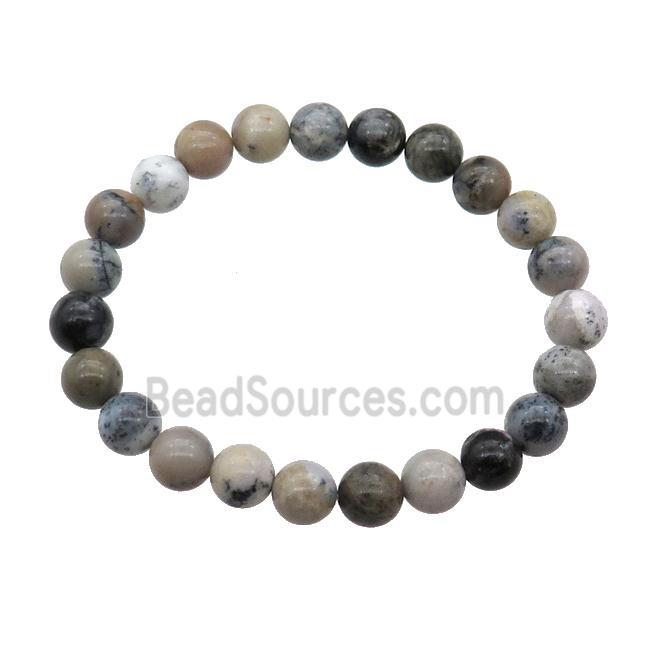 Moss Opal Bracelet Stretchy Round