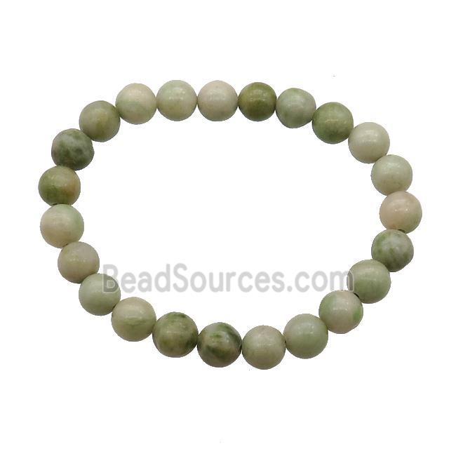 New Mountain Jade Bracelet Stretchy Round