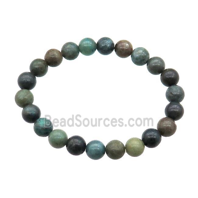 Chrysocolla Bracelet Stretchy Dye Round