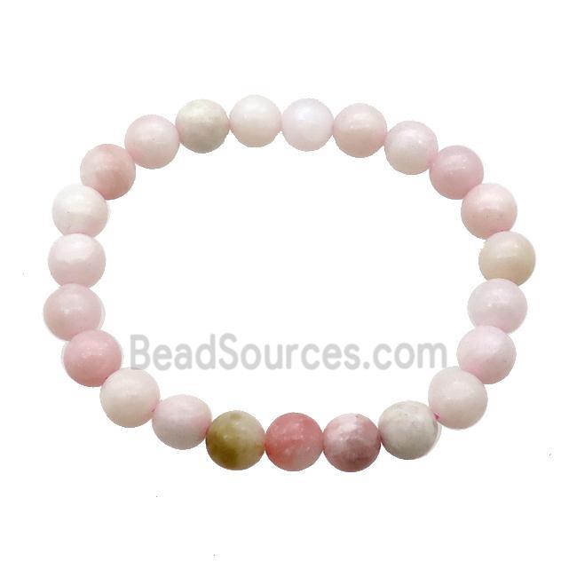 Chinese Pink Opal Bracelet Stretchy Round