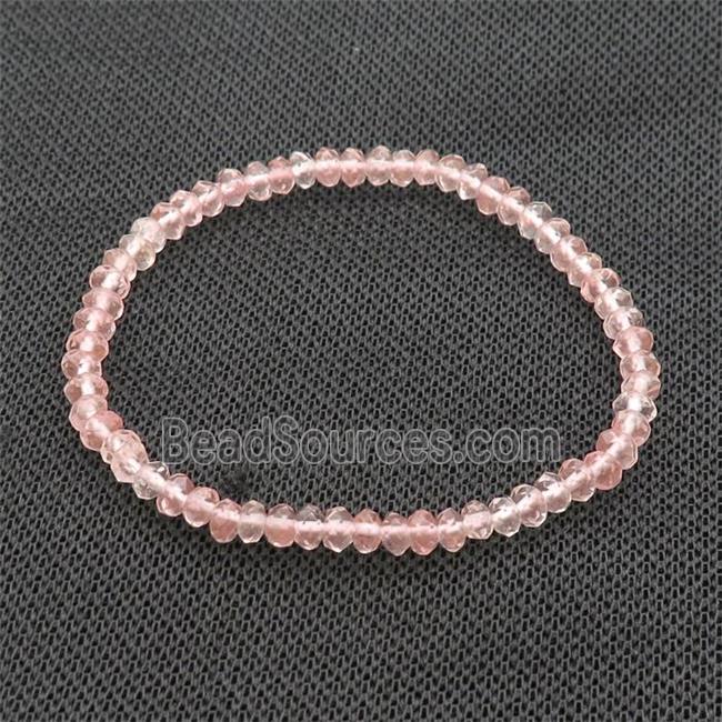 Pink Synthetic Watermelon Quartz Bracelet Stretchy