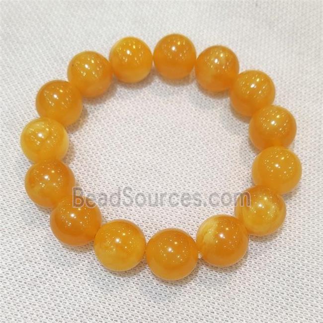 Orange Resin Bracelet Stretchy