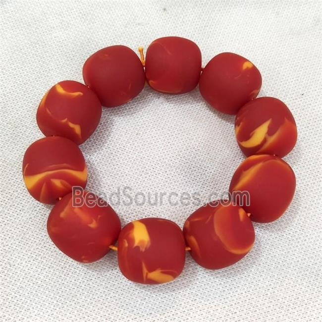 Resin Bracelet Stretchy Red