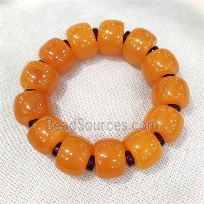 Resin Bracelet Stretchy Orange