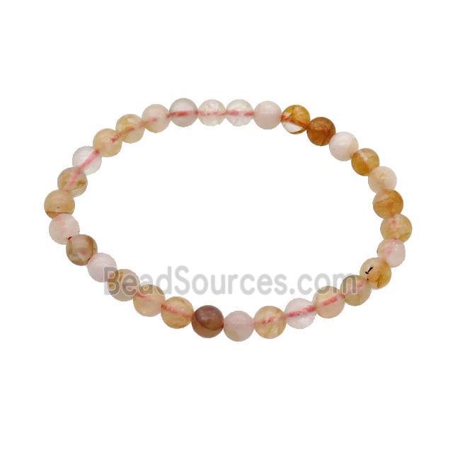 Yellow Hematoid Quartz Bracelet Stretchy