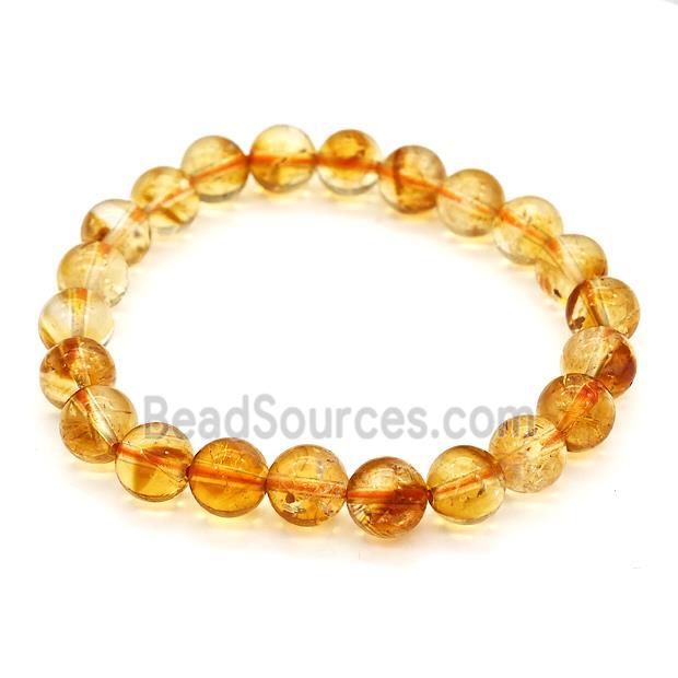 Natural Yellow Citrine Bracelets Stretchy