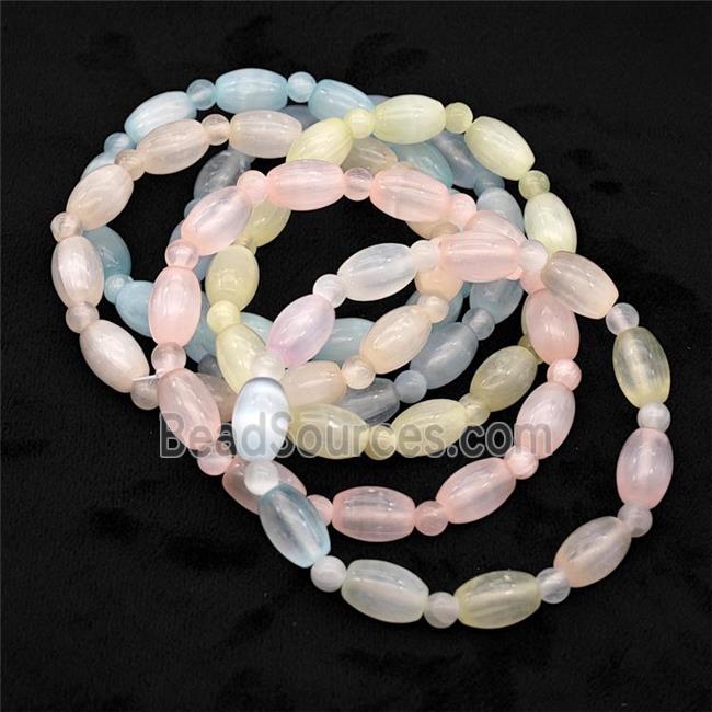 Selenite Bracelet Stretchy Rice Mixed Color