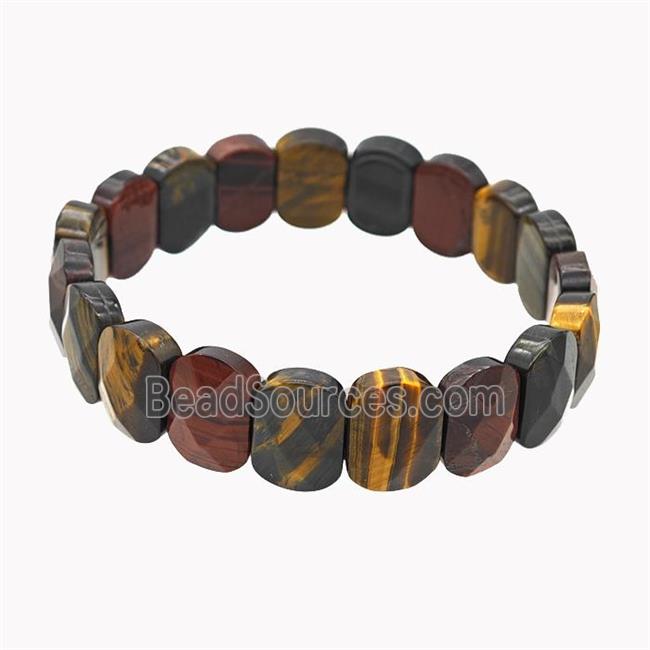 Multicolor Tiger Eye Stone Bracelet Stretchy