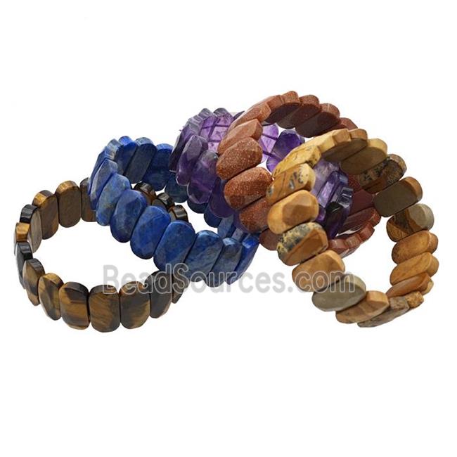 Natural Gemstone Bracelet Stretchy Mixed