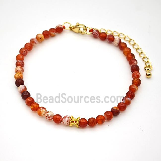 Red Fire Agate Bracelet Dye