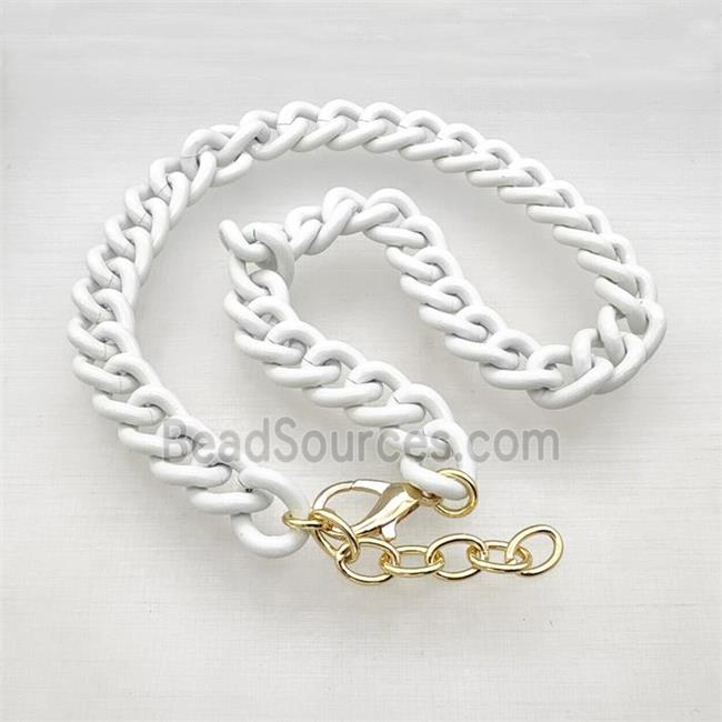 Aluminium Necklace White Painted