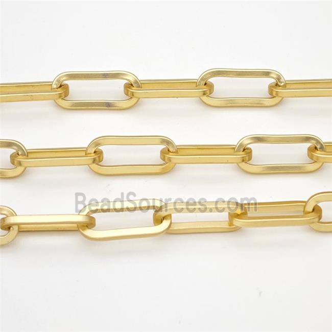 Copper Paperclip Chain Matte Gold Plated