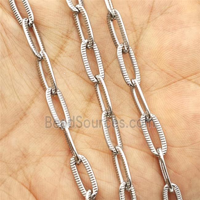 Copper Paperclip Chain Platinum Plated