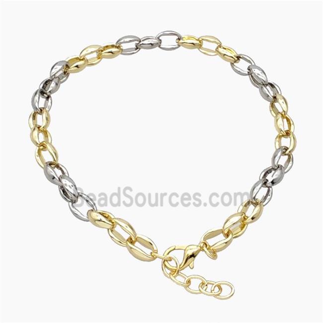 Aluminum Chain Necklace Gold Plated