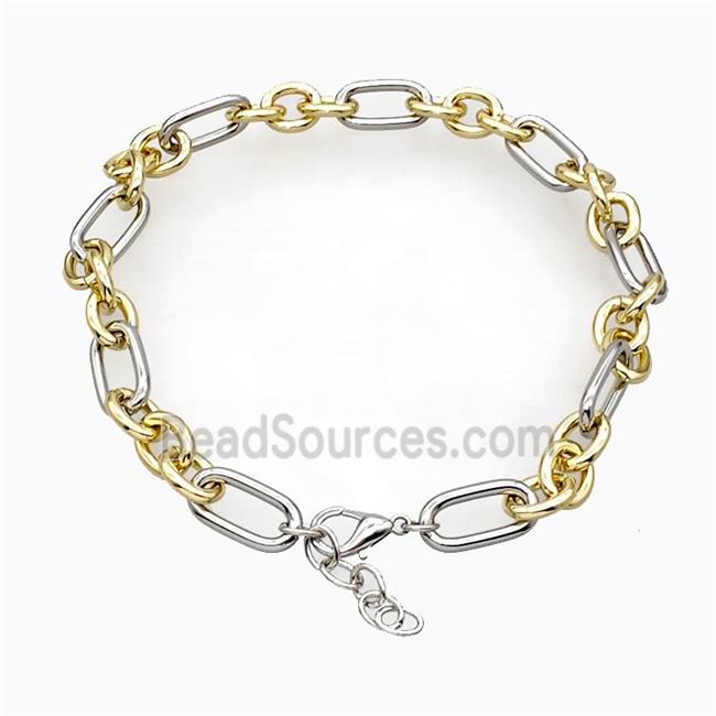 Aluminum Chain Necklace Gold Plated