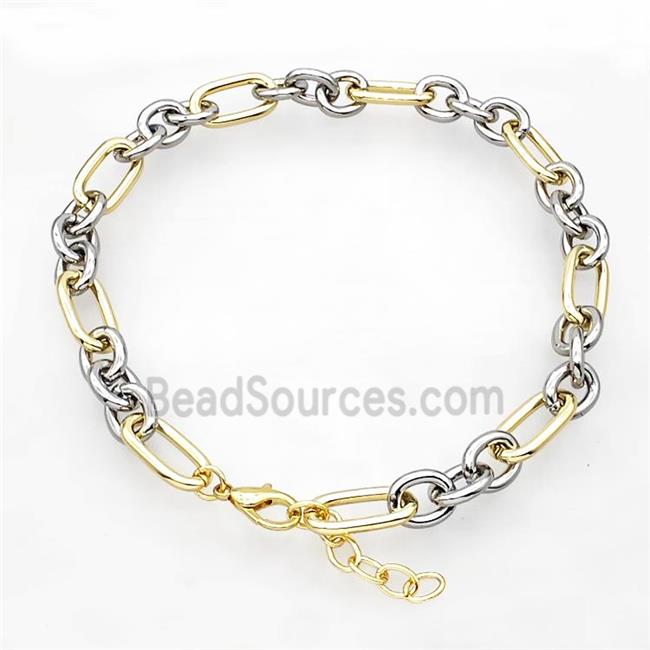 Aluminum Chain Necklace Gold Plated