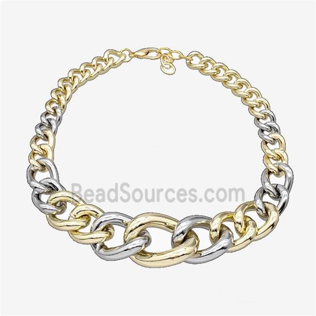 Aluminum Chain Necklace Gold Plated