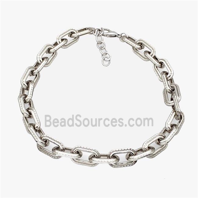 Aluminum Chain Necklace Platinum Plated