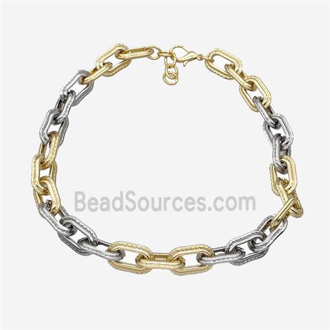 Aluminum Chain Necklace Gold Plated