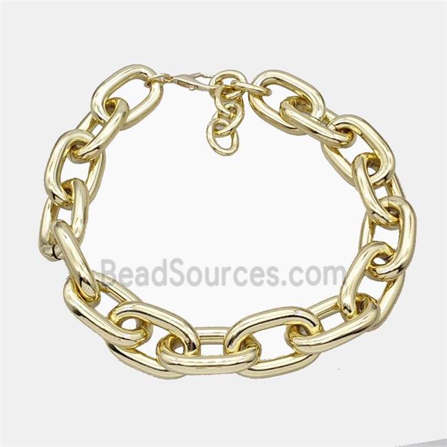 Aluminum Chain Necklace Gold Plated