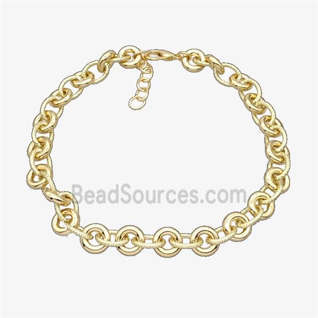 Aluminum Chain Necklace Gold Plated