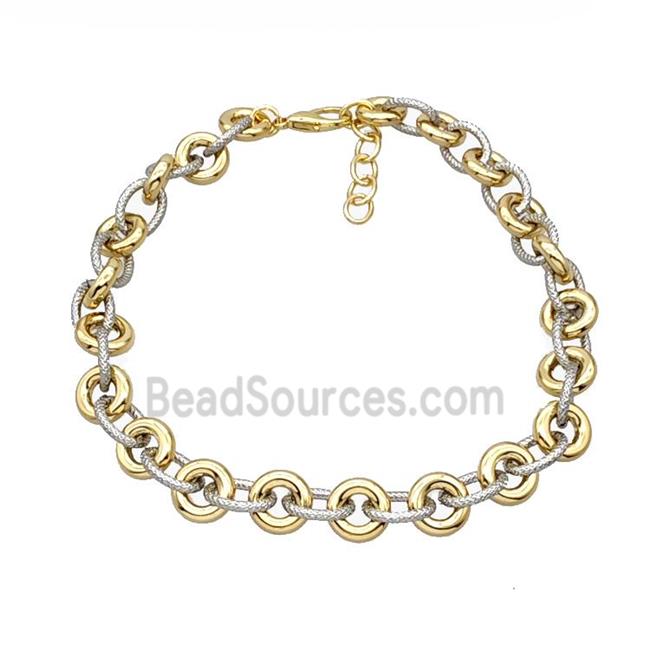 Aluminum Chain Necklace Gold Plated