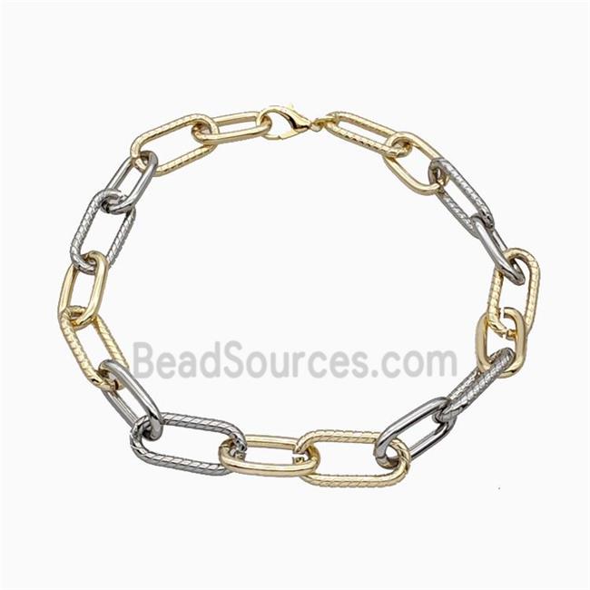 Aluminum Chain Necklace Gold Plated