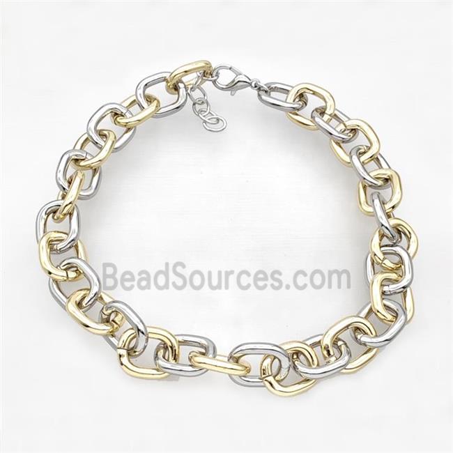 Aluminum Chain Necklace Gold Plated