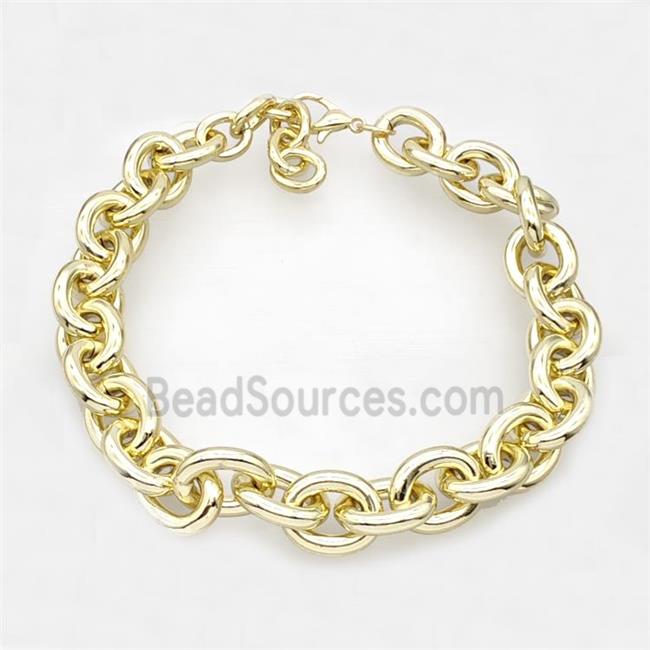 Aluminum Chain Necklace Gold Plated